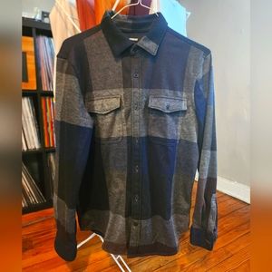 Express Men's Blue/Grey/Wine Flannel Shirt Medium